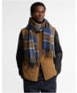 Barbour Brack Patchwork Tartan Scarf - NAVY/SANDSTONE