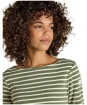  Women's Joules Striped Harbour Top - Khaki Marl