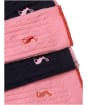  Women's Joules Cable Socks - 2 Pack - Navy / Pink