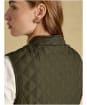 Women's Joules Minx Diamond Showerproof Quilt Gilet - Rosemary Green