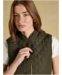 Women's Joules Minx Diamond Showerproof Quilt Gilet - Rosemary Green