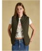 Women's Joules Minx Diamond Showerproof Quilt Gilet - Rosemary Green