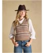 Women's Joules Fairisle V-Neck Tank Top - Tan Brown
