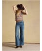 Women's Joules Fairisle V-Neck Tank Top - Tan Brown