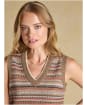 Women's Joules Fairisle V-Neck Tank Top - Tan Brown