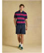 Men's Joules Woody Stripe Classic Fit Cotton Polo Shirt - Berry Pink