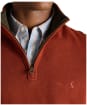 Men's Joules Alistair French Ribbed 1/4 Zip Sweatshirt - Brick