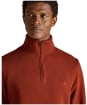 Men's Joules Alistair French Ribbed 1/4 Zip Sweatshirt - Brick
