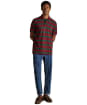 Men's Joules Woody Stripe Classic Fit Cotton Polo Shirt - Burgundy / Green