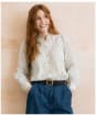 Women's Lily & Me Flora Embroidered Geo Stripe Blouse - Navy / Ecru
