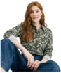 Women's Lily & Me Patsy Brushstroke Blooms Shirt  -Dark Olive