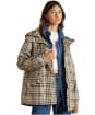 Women's Joules Everdry Waterproof Packable Raincoat - Tan Check