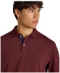 Men's Joules Woody Long Sleeve Polo Shirt - Burgundy Red