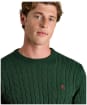 Men's Joules Cable Knit Crew Neck Jumper - Green