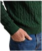 Men's Joules Cable Knit Crew Neck Jumper - Green