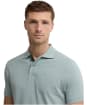 Men's Barbour Tartan Pique Polo Shirt - Dusty Slate