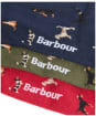 Men's Barbour Dog Sock Gift Set - Navy / Red / Green