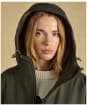 Women's Joules Coverall Oversized Fleece Lined Waterproof Coat - Green