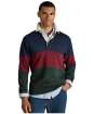  Men's Joules French Rib Rugby Shirt - Green / Navy