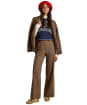  Women's Joules Albury Wide Leg Trousers - Brown Dogtooth
