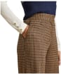  Women's Joules Albury Wide Leg Trousers - Brown Dogtooth