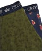 Men's Joules Crown Joules Boxer Shorts - 2 Pack - Green / Navy