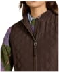 Women's Joules Minx Diamond Showerproof Quilt Gilet - Chocolate Brown