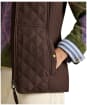 Women's Joules Minx Diamond Showerproof Quilt Gilet - Chocolate Brown