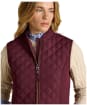 Women's Joules Minx Diamond Showerproof Quilt Gilet -  Dark Red