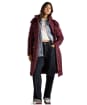 Women's Joules Windborough Showerproof Longline Coat - Rust Brown