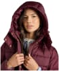 Women's Joules Windborough Showerproof Longline Coat - Rust Brown