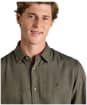 Men's Joules Herringbone Linen, Classic Fit Shirt - Khaki Green