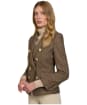 Women’s Holland Cooper Knightsbridge Double Breasted Blazer - Large Brown Herringbone