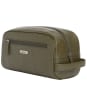 Men's Barbour Brunton Leather Washbag - Dark Olive
