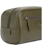Men's Barbour Brunton Leather Washbag - Dark Olive