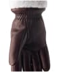 Women's Hestra Edda Leather Gloves - Espresso