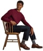 Men's Joules Cable Knit Crew Neck Jumper - Burgundy Red