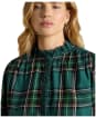 Women's Joules Melanie Brushed Frill Neck Blouse - Green