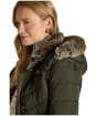 Women's Joules Aspen Showerproof Longline Padded Coat - Dark Green