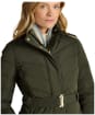 Women's Joules Aspen Showerproof Longline Padded Coat - Dark Green