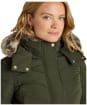 Women's Joules Aspen Showerproof Longline Padded Coat - Dark Green