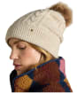 Women's Joules Cable Knit Bobble Hat - Oatmeal
