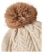 Women's Joules Cable Knit Bobble Hat - Oatmeal