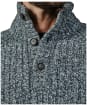 Men's Aubin Farnham Fisherman Rib Button Neck Sweater - Grey Twist