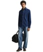 Men's GANT Regular Fit Indigo Herringbone Shirt - Mid Blue