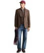  Men's GANT Herringbone Texture Half Zip Sweater - Brown Melange