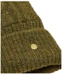 Women's Joules Cable Knit Bobble Hat - Khaki Green