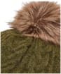 Women's Joules Cable Knit Bobble Hat - Khaki Green
