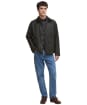 Men's Barbour Short Bedale Waxed Jacket - Olive
