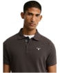 Men's Barbour Tartan Pique Polo Shirt - Shadow Brown